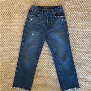 Abercrombie high rise ankle straight jeans